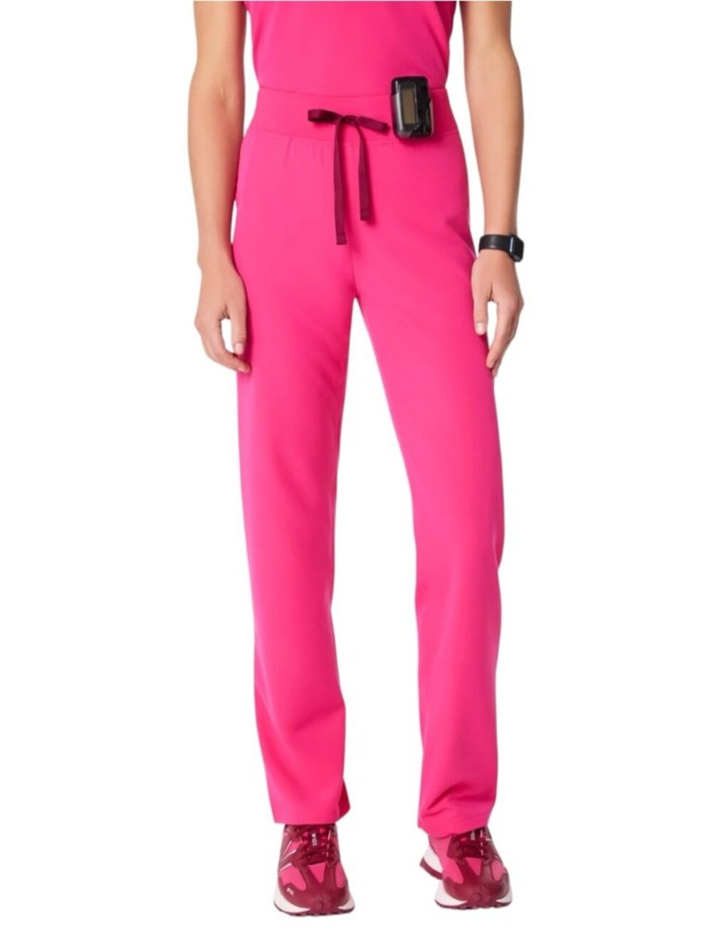 FIGS Livingston High-Rise Straight-Leg Scrub Pants Large Tall Shocking Pink NWT